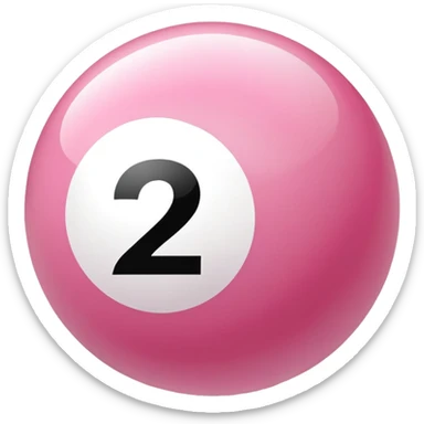 pink billiard ball with the number 23 inside a white circle sticker