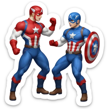 fight between two captain America   sticker