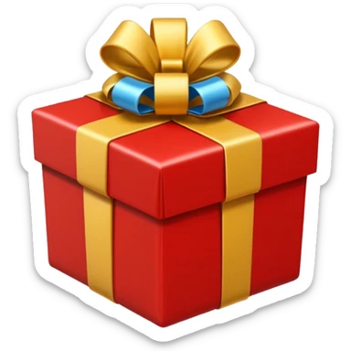 gift box with the lid removed
 sticker