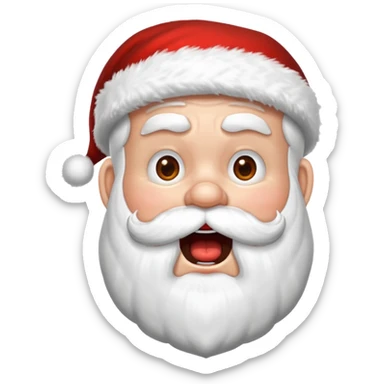 babbo natale ricoperto di neve con la bocca apary sticker