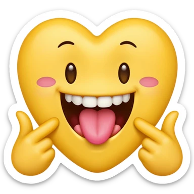 flirty emoji with tounge touching top teeth sticker