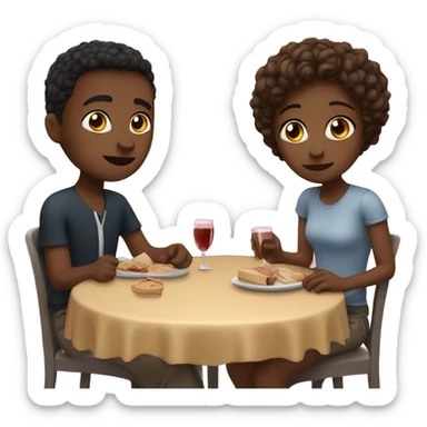 Girl and boy on a date sticker
