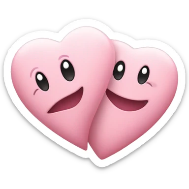 two pastel pink hearts sticker