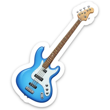 blue bass guitar sticker