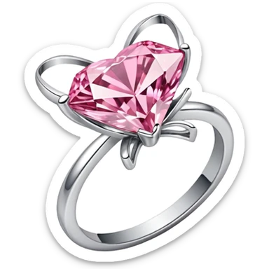 A pink diamond ring in a bow shape, similar to the reference image sticker