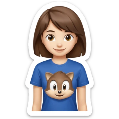 make a cute girl with medium hair and side bangs and sonic clothes  sticker