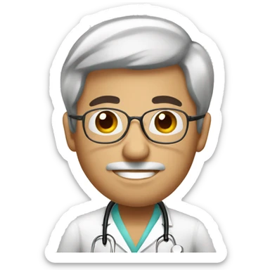 Spanish doctor with a cup of coffee sticker