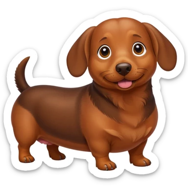 un perro salchicha gordo sticker