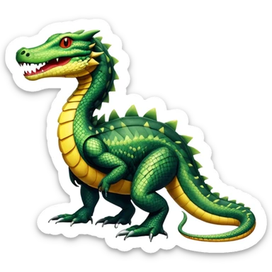 Alligator-Dragon-Tiger-Salandit-Snake-Fakémon-hybrid-creature with a long muzzle, full body sticker