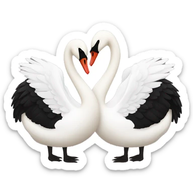 One Black swan and one white swan couple sticker