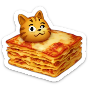 Garfield with a lasagna sticker