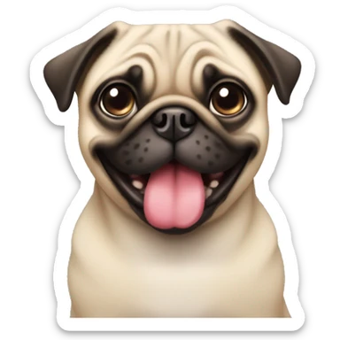 Pug with long tongue  sticker