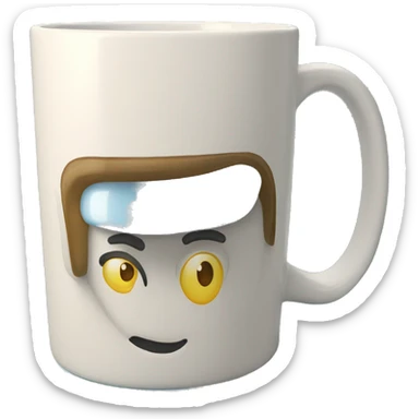 coffee mug with "best voices here" written on it sticker