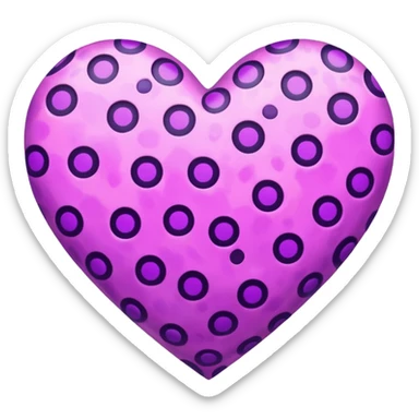 pink leopard print heart with purple spots sticker