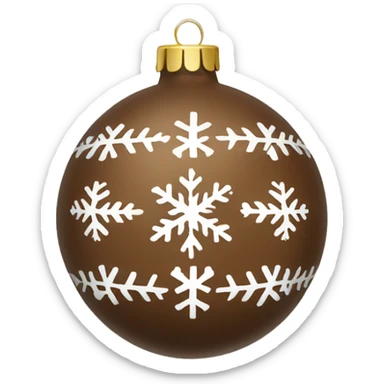 brown christmas ornament with winter pattern sticker