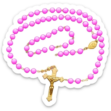 pink rosary sticker