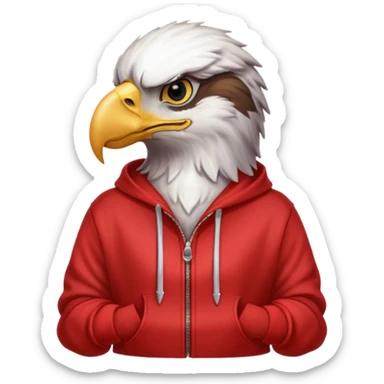 eagle with red hoodie sticker