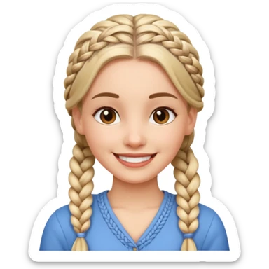 braided haired receptionist sticker