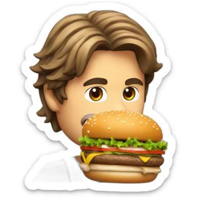 Roger Federer eat hamburguer sticker