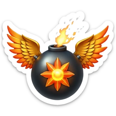  Lit Bomb with wings sticker