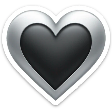 Black-And-silver-Heart-Emoji sticker