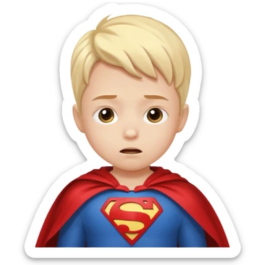 Ein Kind fühlt sich hilflos und beginnt sich wie ein bewunderter Superheld zu verhalten sticker