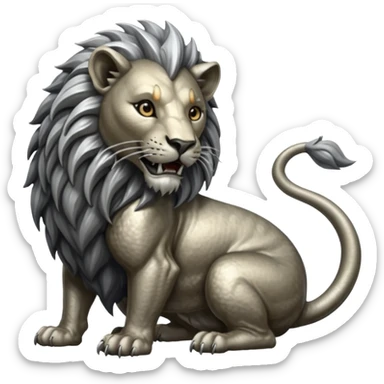 Silver Elder Scrolls Online Lion eating its tail Ouroboro sticker