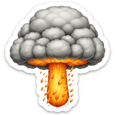 atomic bomb muschroom cloud in the shape of the letter T sticker