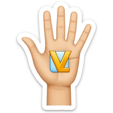 Give an emoji on live yours with the initial lv from the left hand throwing up l and the right hand throwing up v from the left thumb sticker