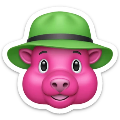 Un maiale verde fluo con un cappello da muratore sticker