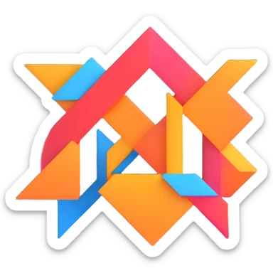 AI-themed emoji, abstract AI logo, geometric shapes, modern look sticker