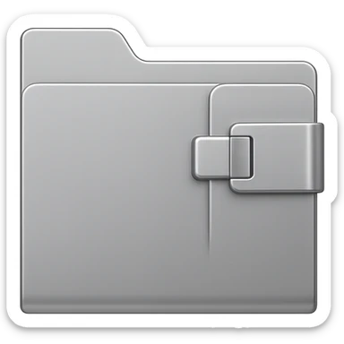 modern metallic folder tab latch, minimal and sleek design, smooth surfaces, contemporary style sticker