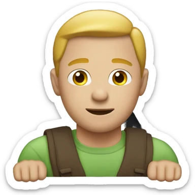 a man emerges from a car sticker