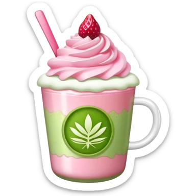 Matcha with strawberry cream sticker