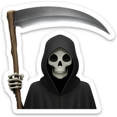 Grim reaper with scythe dark themes sticker