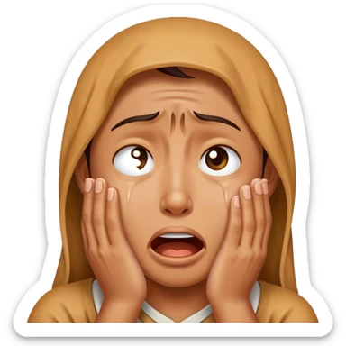 Begging crying sticker