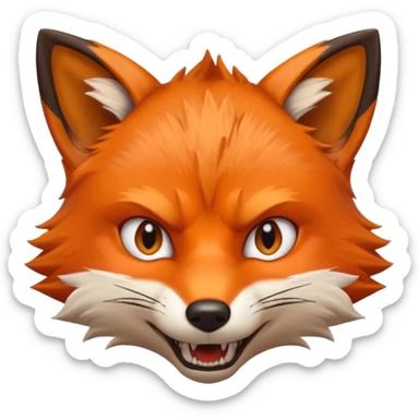 renard en colère sticker