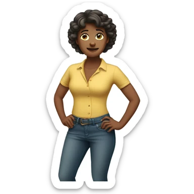 Lady with hands on hips sticker
