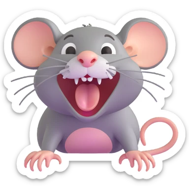 laughing rat sticker
