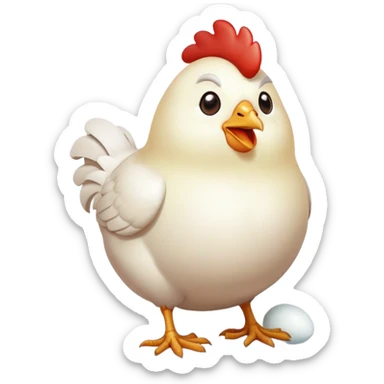 Chicken pooping egg sticker
