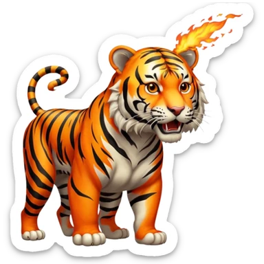 tiger  vintage-circus-performer-spitting-fire sticker