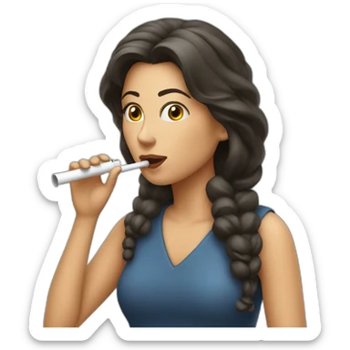 A beautiful woman blowing a whistle sticker