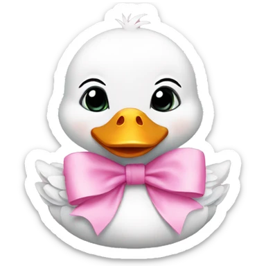 Duck baby with pink bow  sticker