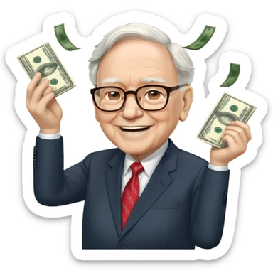 Warren buffet throwing money  sticker