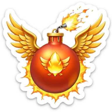  Lit Bomb with wings sticker