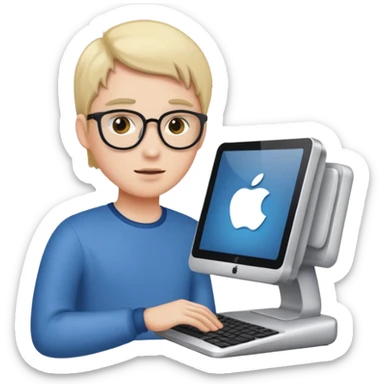 A PERSON USSING A PC sticker