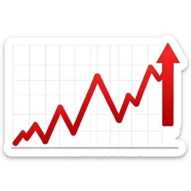 downward trending graph with decreasing values sticker
