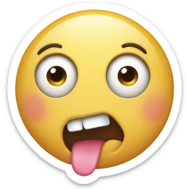 rolling eyes with tongue out  sticker