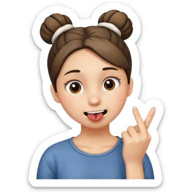 Una persona con moño , mordiéndose el dedo  sticker