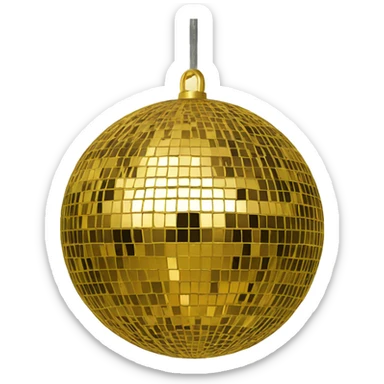 Gold mirror ball  sticker